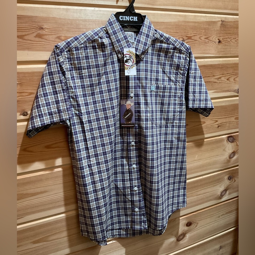 Purple Cinch plaid button up MTW1111453